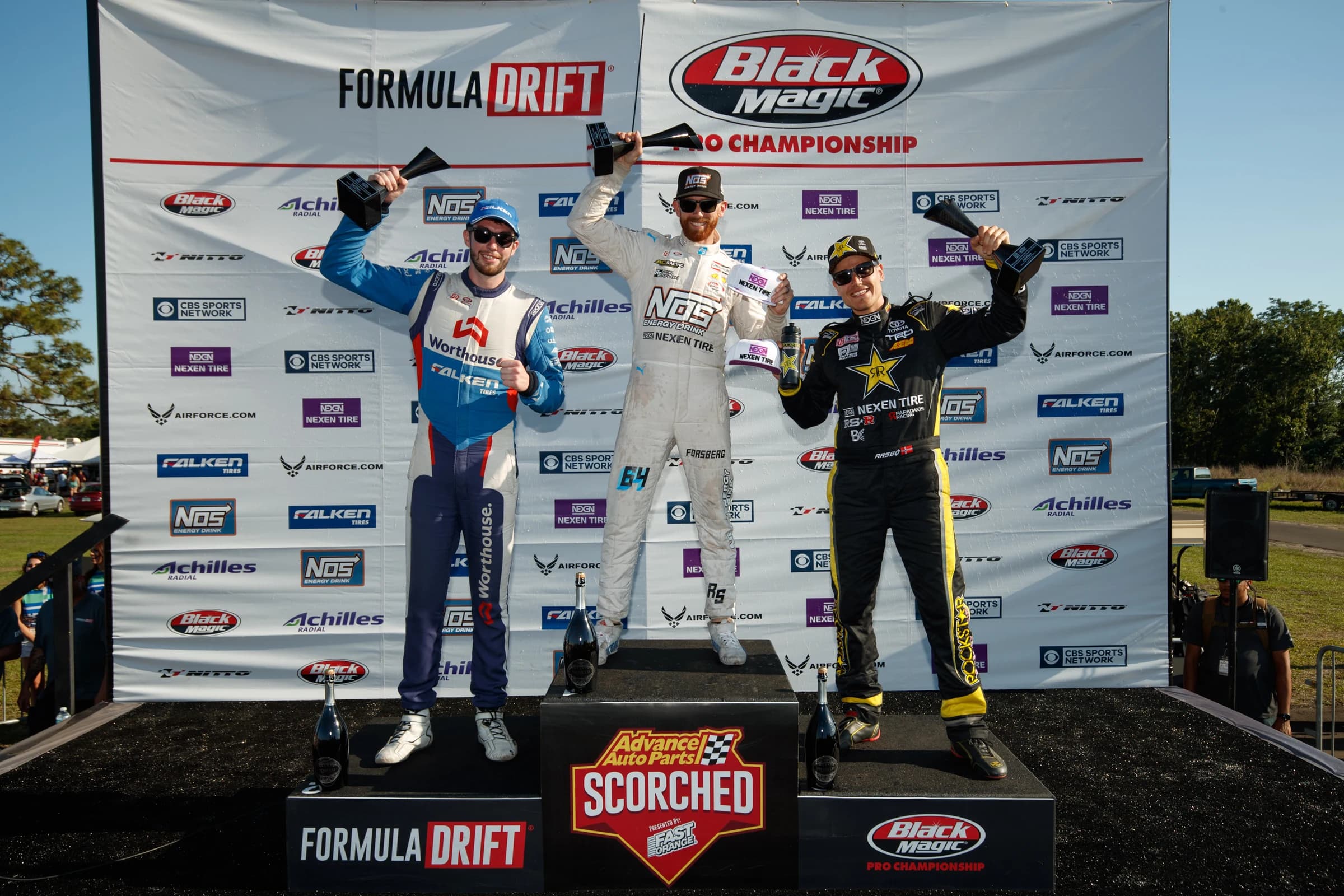 Chris Forsberg podium win celebration