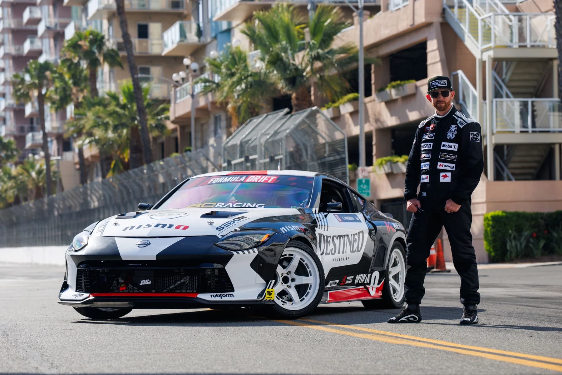 Chris Forsberg with the Nissan Z Formula DRIFT car